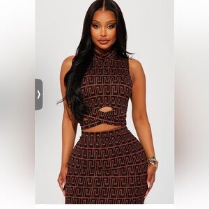 Sleeveless Ribbed Skirt Set